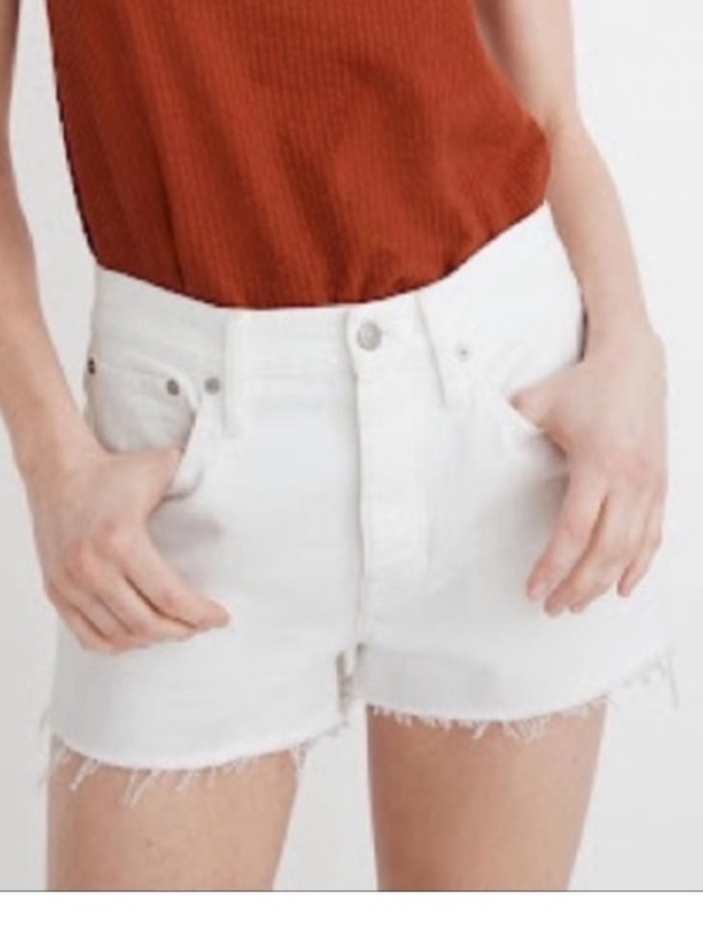 NWT MADEWELL RELAXED DENIM SHORTS SZ 27 in tile white